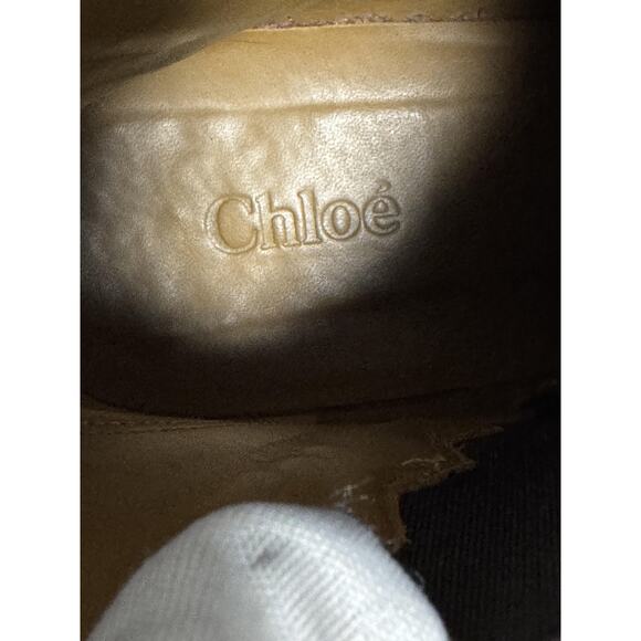Chloé Ankle Boots Womens Size 39.5 Black Leather Chelsea Scalloped Made in Italy - Picture 13 of 15